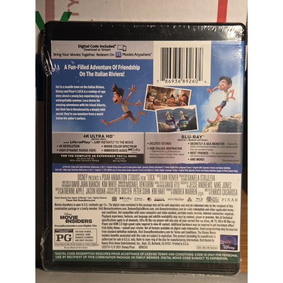 Luca 4K Ultra HD Blu-ray Digital Code Disney Pixar Ultimate Collector's - Picture 2 of 2